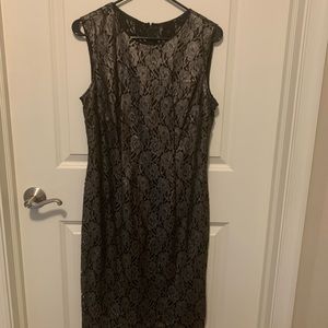 White House Black Market Holiday Dress. Lace overlay - full zipper back.